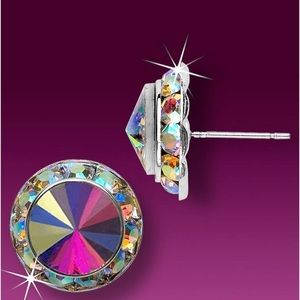 17mm Crystal AB - Dance / Cheer / Beauty Pageant Competition Stud earrings